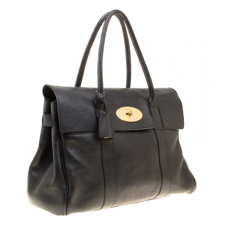 Pre Owned Mulberry Black Leather Bayswater Satchel