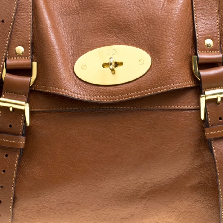 Pre Owned Mulberry Brown Leather Oversized Alexa Top Handle Bag