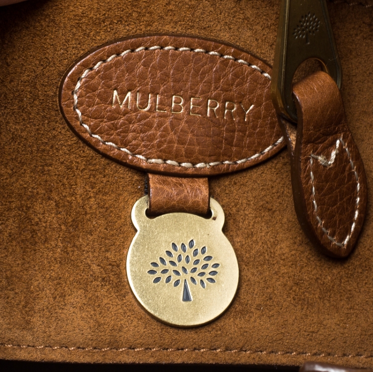 Pre Owned Mulberry Brown Croc Embossed Leather East West Bayswater Satchel