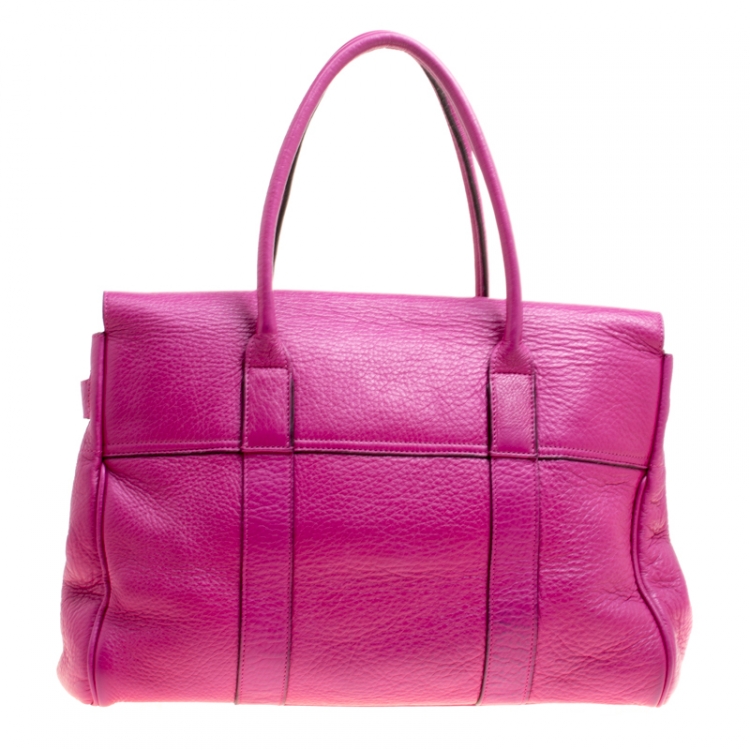 Pre Owned Mulberry Fuchsia Leather Bayswater Satchel