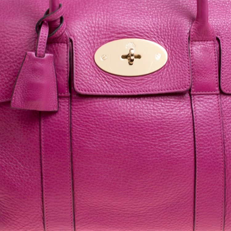 Pre Owned Mulberry Fuchsia Leather Bayswater Satchel