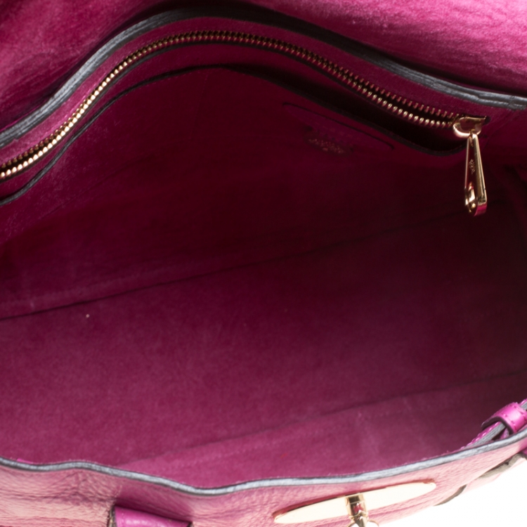 Pre Owned Mulberry Fuchsia Leather Bayswater Satchel