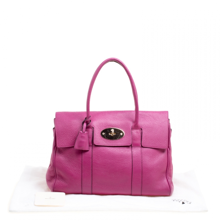 Pre Owned Mulberry Fuchsia Leather Bayswater Satchel