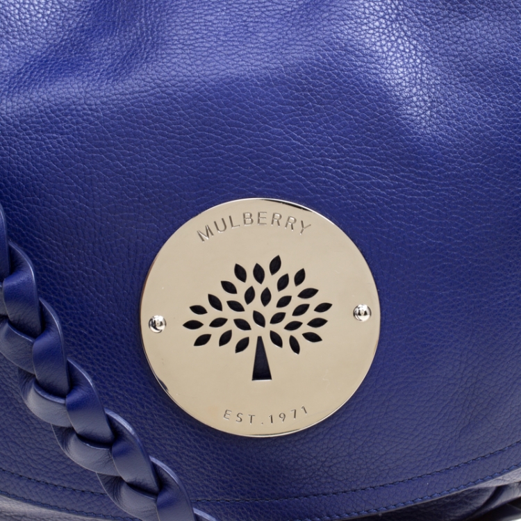 Pre Owned Mulberry Blue Grained Leather Daria Shoulder Bag
