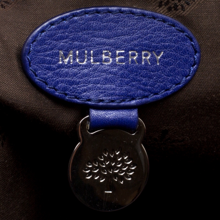 Pre Owned Mulberry Blue Grained Leather Daria Shoulder Bag