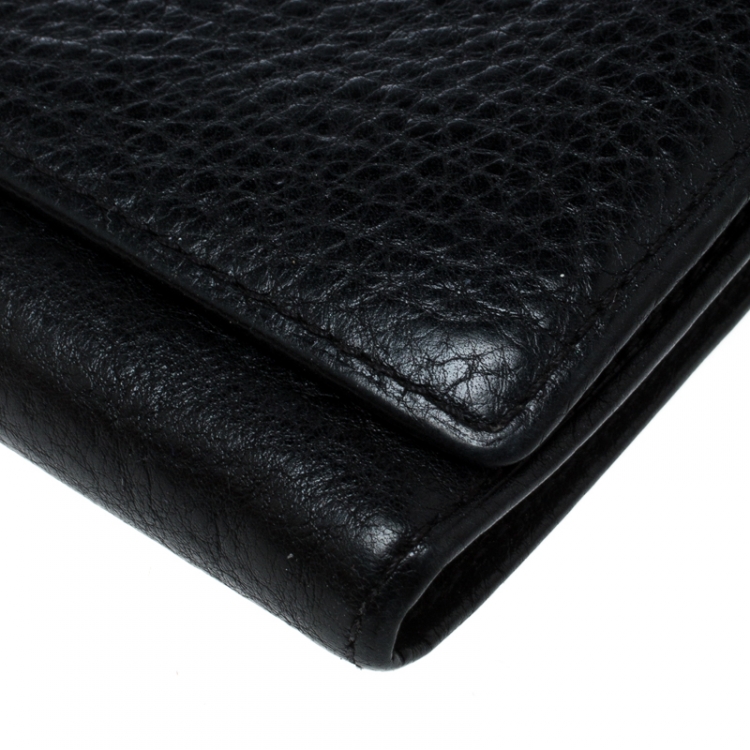 Pre Owned Mulberry Black Leather Continental Wallet