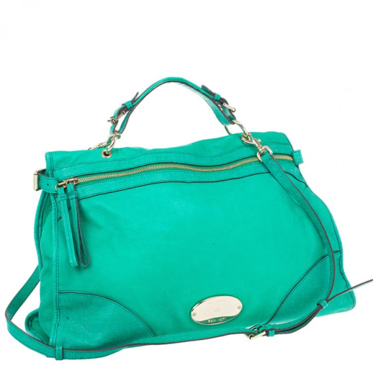 Pre Owned Mulberry Jungle Green Leather Satchel