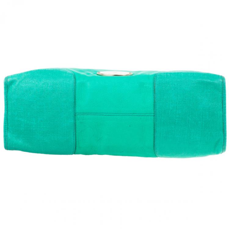 Pre Owned Mulberry Jungle Green Leather Satchel