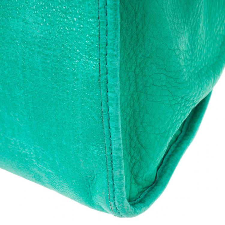 Pre Owned Mulberry Jungle Green Leather Satchel