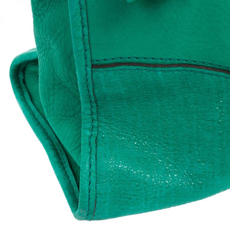 Pre Owned Mulberry Jungle Green Leather Satchel