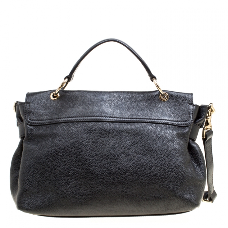 Pre Owned Mulberry Black Leather Postmans Lock Satchel