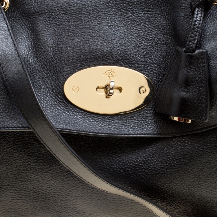 Pre Owned Mulberry Black Leather Postmans Lock Satchel