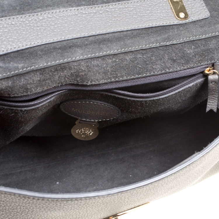 Pre Owned Mulberry Grey Leather Lily Shoulder Bag