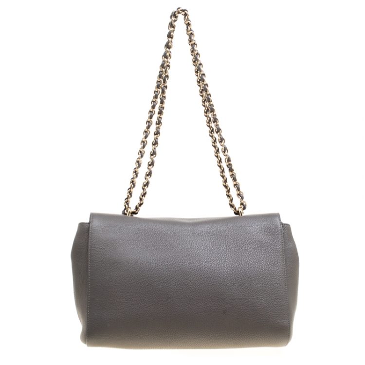 Pre Owned Mulberry Grey Leather Lily Shoulder Bag