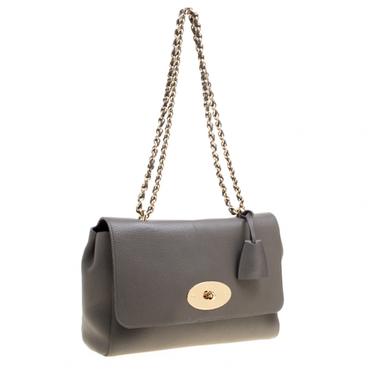 Pre Owned Mulberry Grey Leather Lily Shoulder Bag