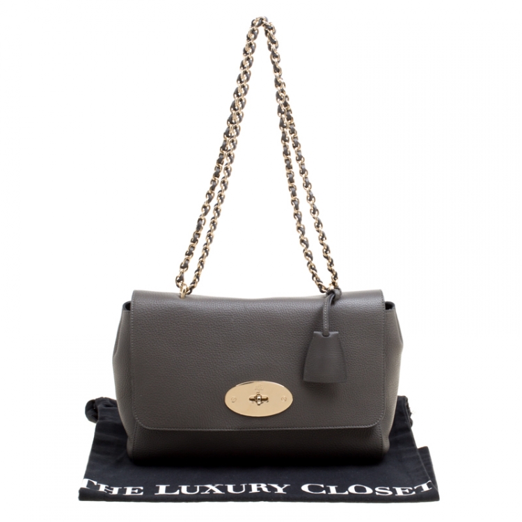 Pre Owned Mulberry Grey Leather Lily Shoulder Bag
