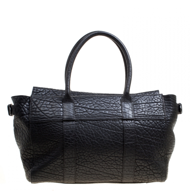 Pre Owned Mulberry Brown Textured Leather Bayswater Satchel