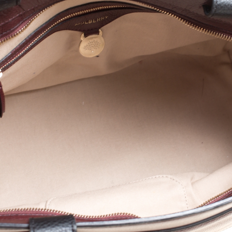 Pre Owned Mulberry Burgundy Leather Small Blenheim Tote