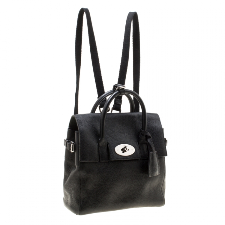 Pre Owned Mulberry Black Leather Mini Cara Delevingne Backpack Tote