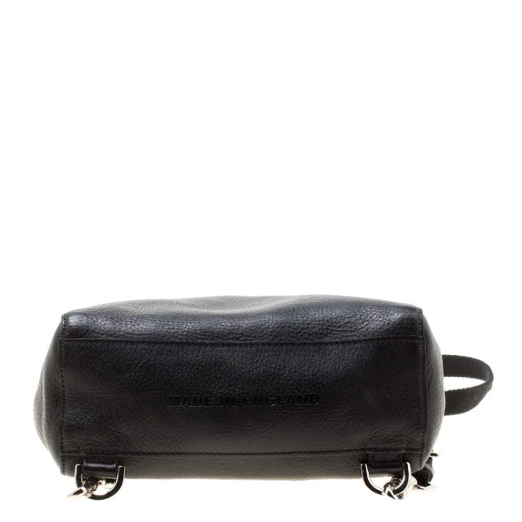 Pre Owned Mulberry Black Leather Mini Cara Delevingne Backpack Tote