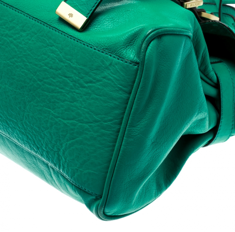 Pre Owned Mulberry Green Leather Alexa Top Handle Bag
