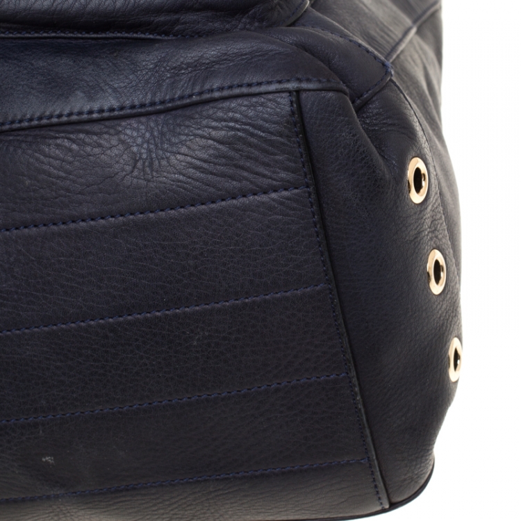 Pre Owned Mulberry Navy Blue Leather Tillie Top Handle Bag
