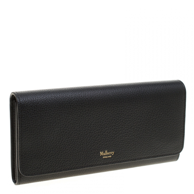Pre Owned Mulberry Black Leather Continental Wallet
