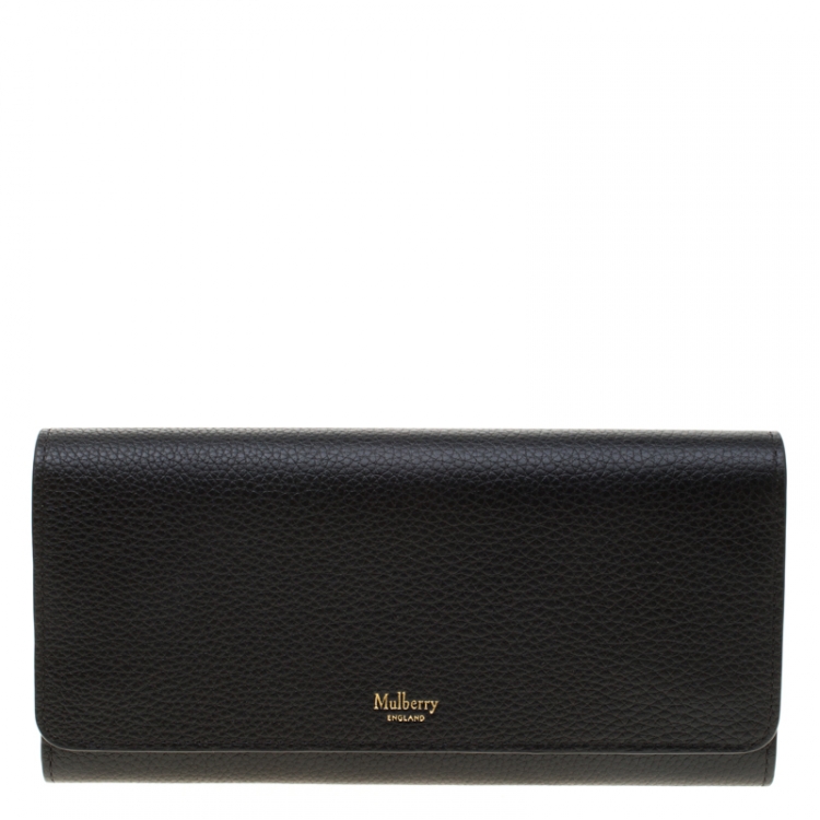 Pre Owned Mulberry Black Leather Continental Wallet