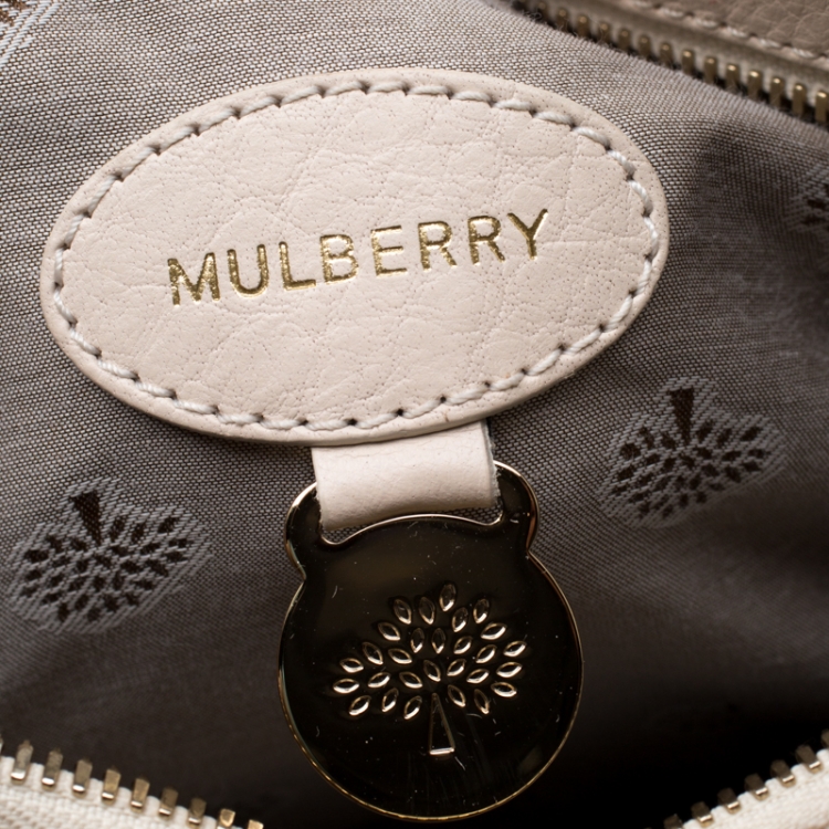 Pre Owned Mulberry Cream Leather Taylor Top Handle Bag