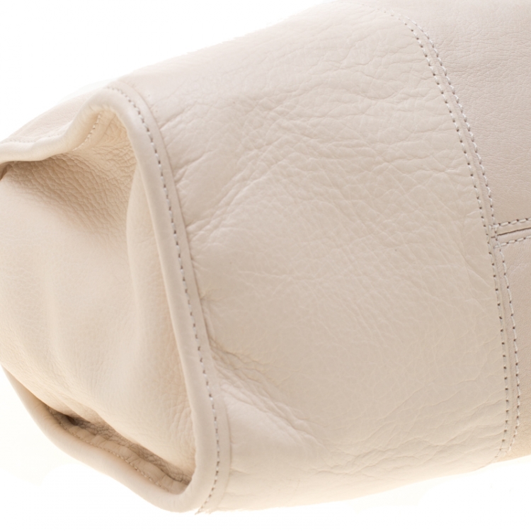 Pre Owned Mulberry Cream Leather Taylor Top Handle Bag