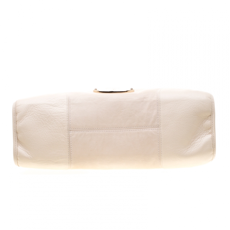 Pre Owned Mulberry Cream Leather Taylor Top Handle Bag