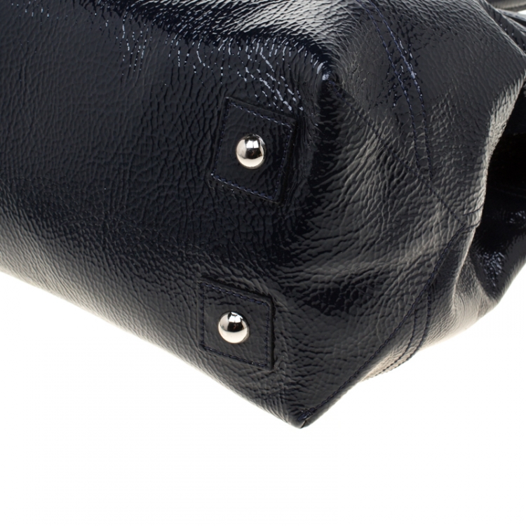 Pre Owned Mulberry Dark Navy Blue Patent Leather Bayswater Satchel