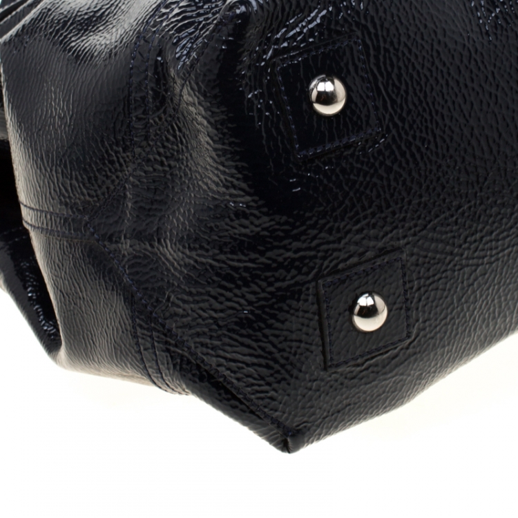 Pre Owned Mulberry Dark Navy Blue Patent Leather Bayswater Satchel