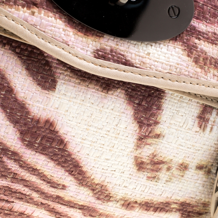 Pre Owned Mulberry Multicolor Trippy Tiger Raffia and Leather Alexa Satchel