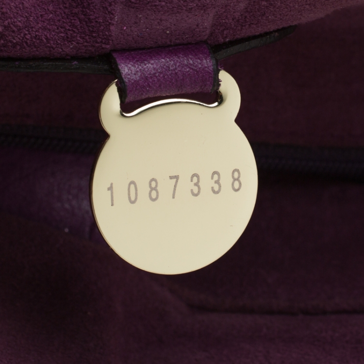 Pre Owned Mulberry Purple Leather Large Margaret Shoulder Bag