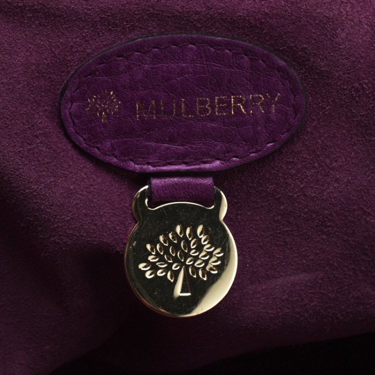 Pre Owned Mulberry Purple Leather Large Margaret Shoulder Bag