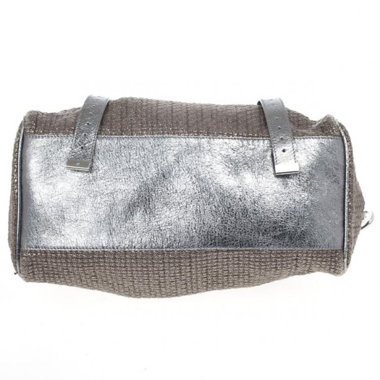 Pre Owned Mulberry Alexa Sparkle Tweed Leather Bag