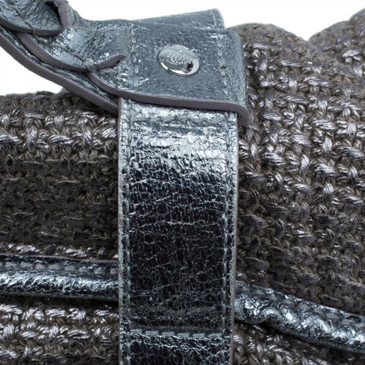 Pre Owned Mulberry Alexa Sparkle Tweed Leather Bag