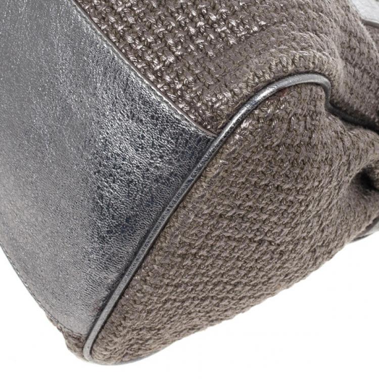 Pre Owned Mulberry Alexa Sparkle Tweed Leather Bag