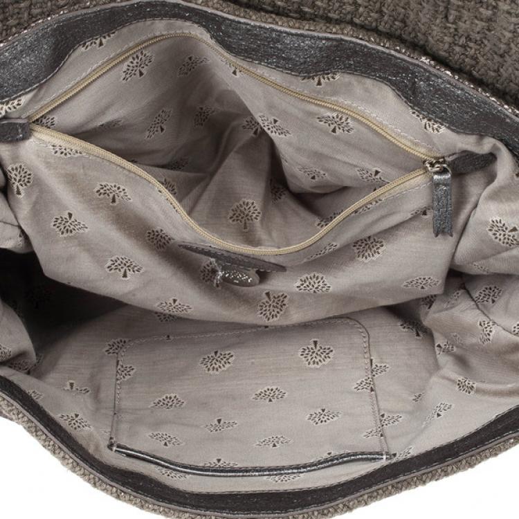 Pre Owned Mulberry Alexa Sparkle Tweed Leather Bag
