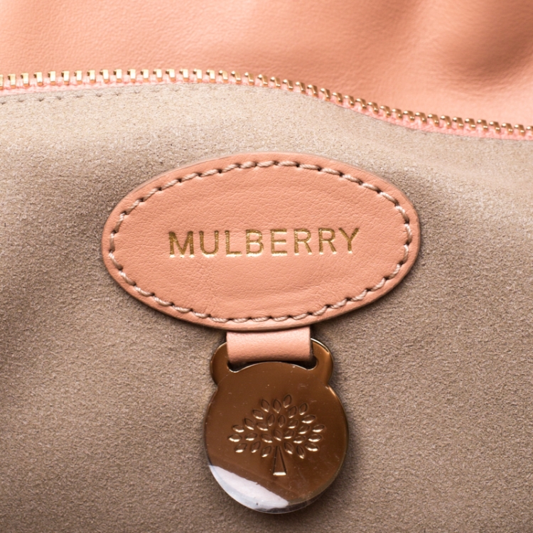 Pre Owned Mulberry Pink Shearling and Leather Roxette Satchel