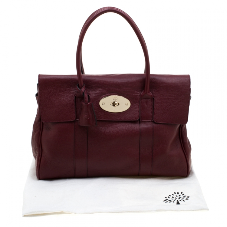Pre Owned Mulberry Burgundy Leather Bayswater Satchel Bag
