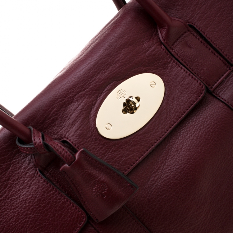 Pre Owned Mulberry Burgundy Leather Bayswater Satchel Bag