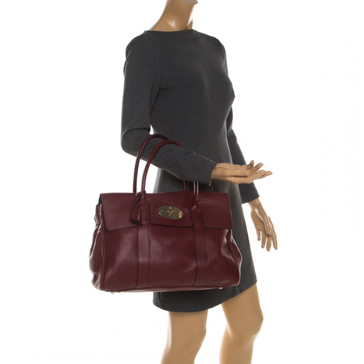 Mulberry Burgundy Leather Bayswater Satchel Bag Mulberry TLC