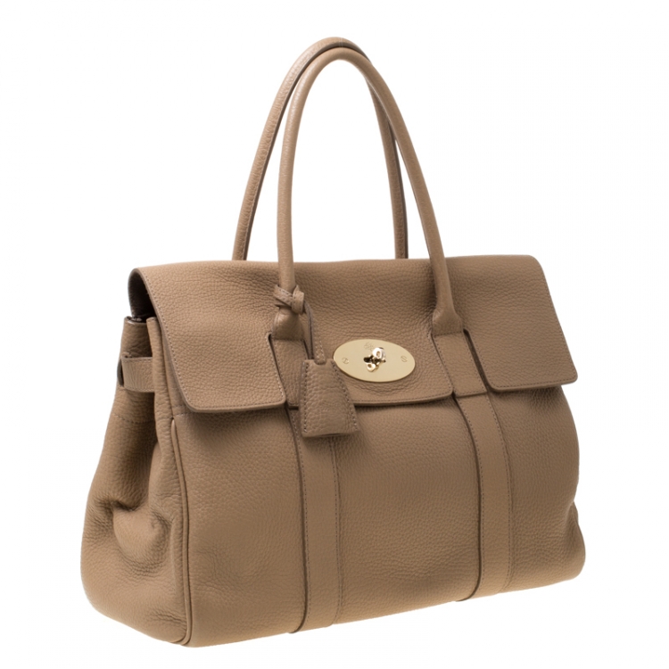 Pre Owned Mulberry Light Brown Grained Leather Bayswater Satchel