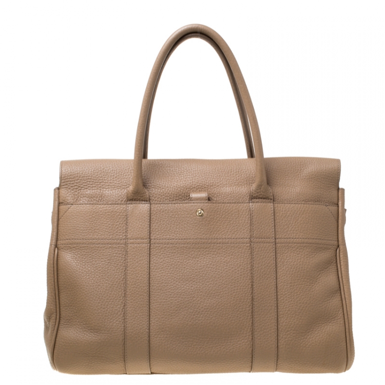 Pre Owned Mulberry Light Brown Grained Leather Bayswater Satchel