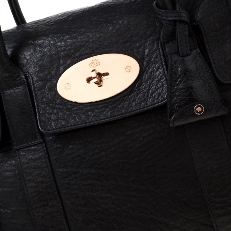 Pre Owned Mulberry Black Leather Heritage Bayswater Satchel