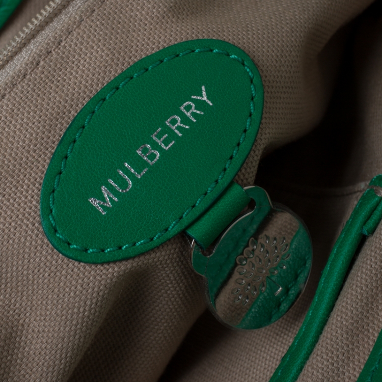 Pre Owned Mulberry Green Leather Alexa Satchel 