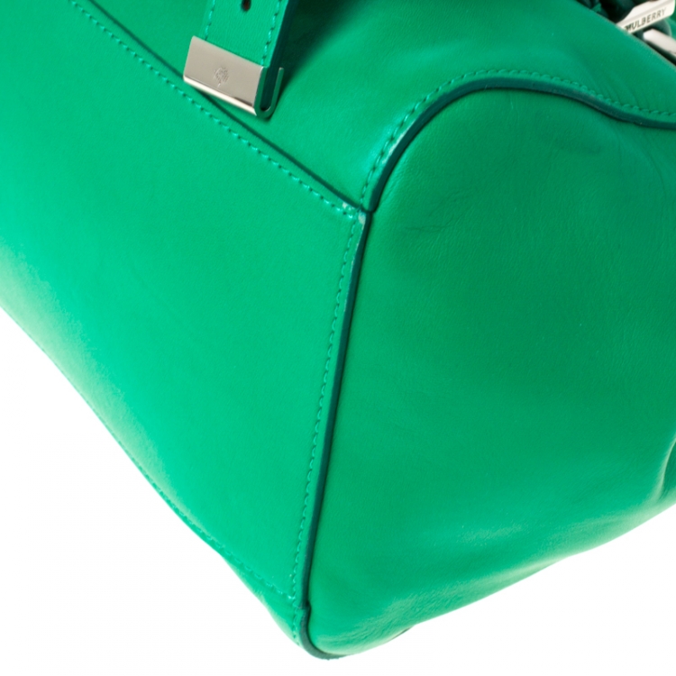Pre Owned Mulberry Green Leather Alexa Satchel 