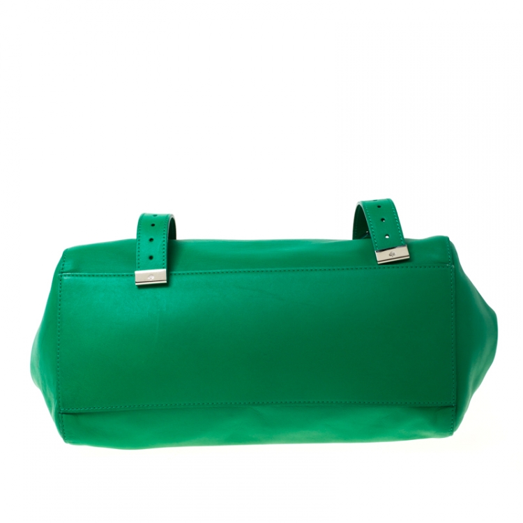 Pre Owned Mulberry Green Leather Alexa Satchel 